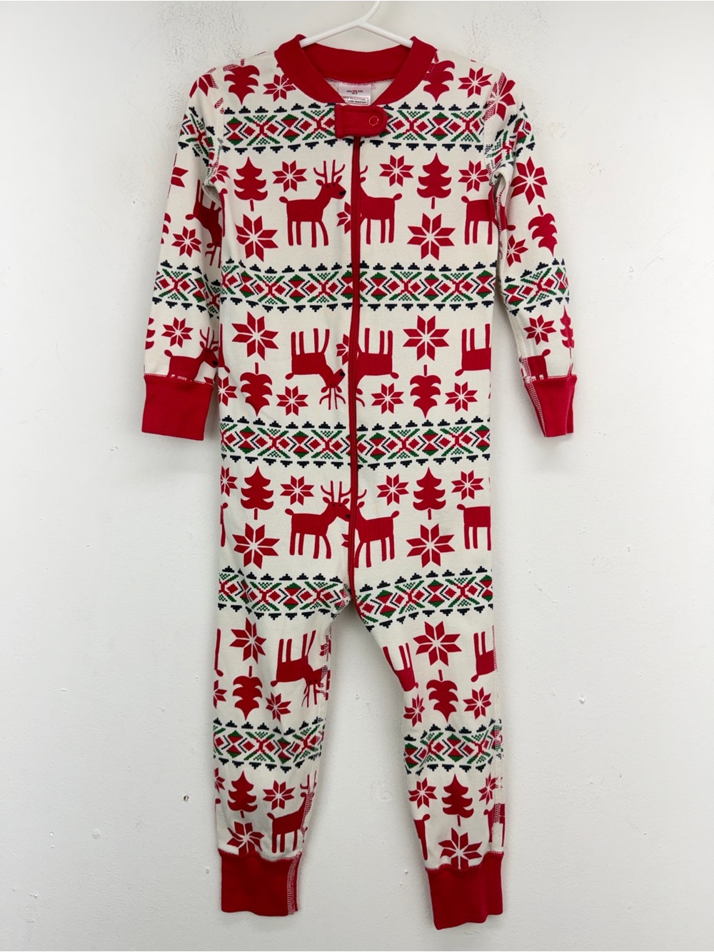Hanna Andersson size 3T Holiday Reindeer Deer Fair Isle Sleeper Pajamas